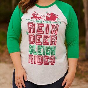 Disney Parks Christmas / Holiday Shirt with 3/4 Sleeves Size X-Small NWT